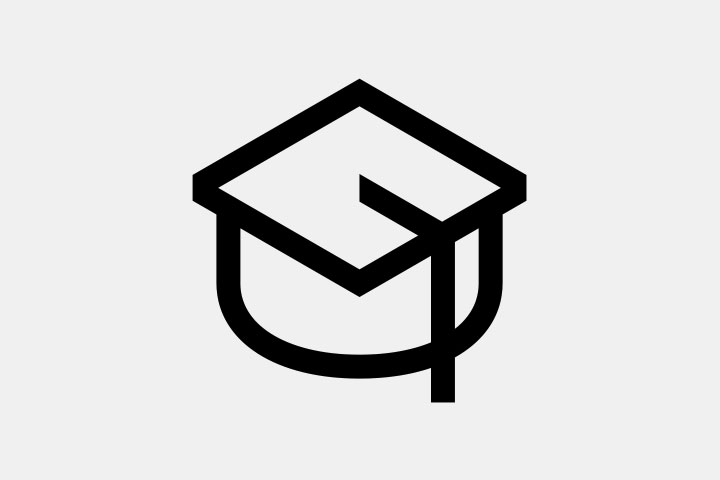 black graduation cap icon
