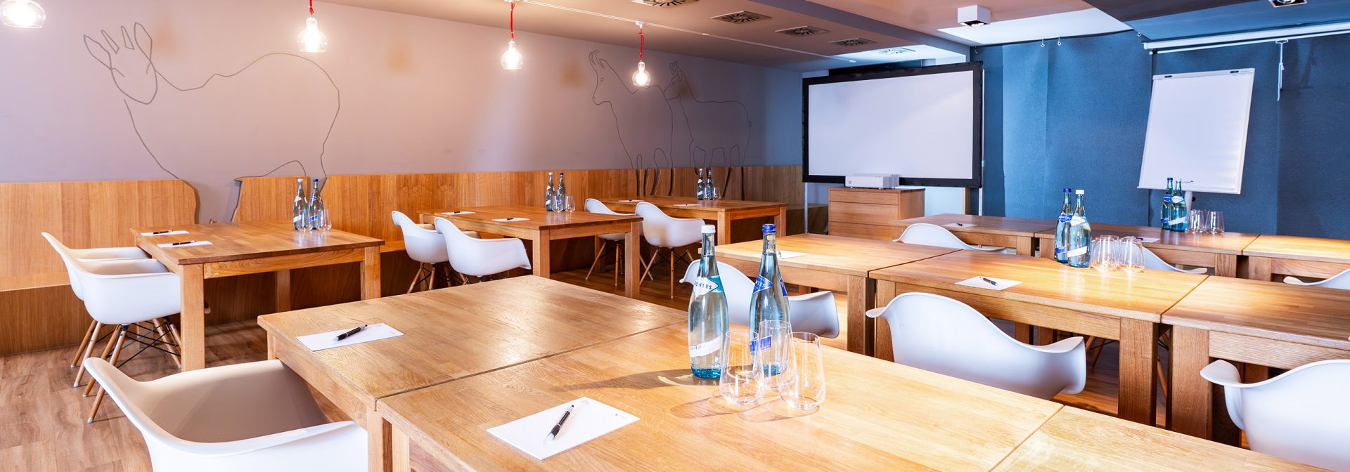 Modern seating area at the Gamsbar